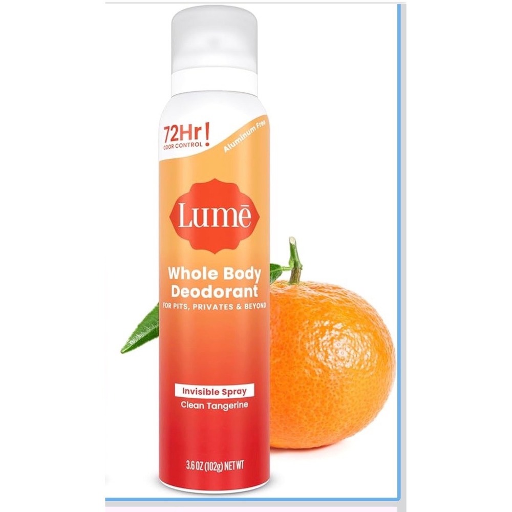 Lume Whole Body Deodorant Invisible Spray Clean Tangerine 3.6oz 3 Pack‎ New